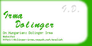 irma dolinger business card